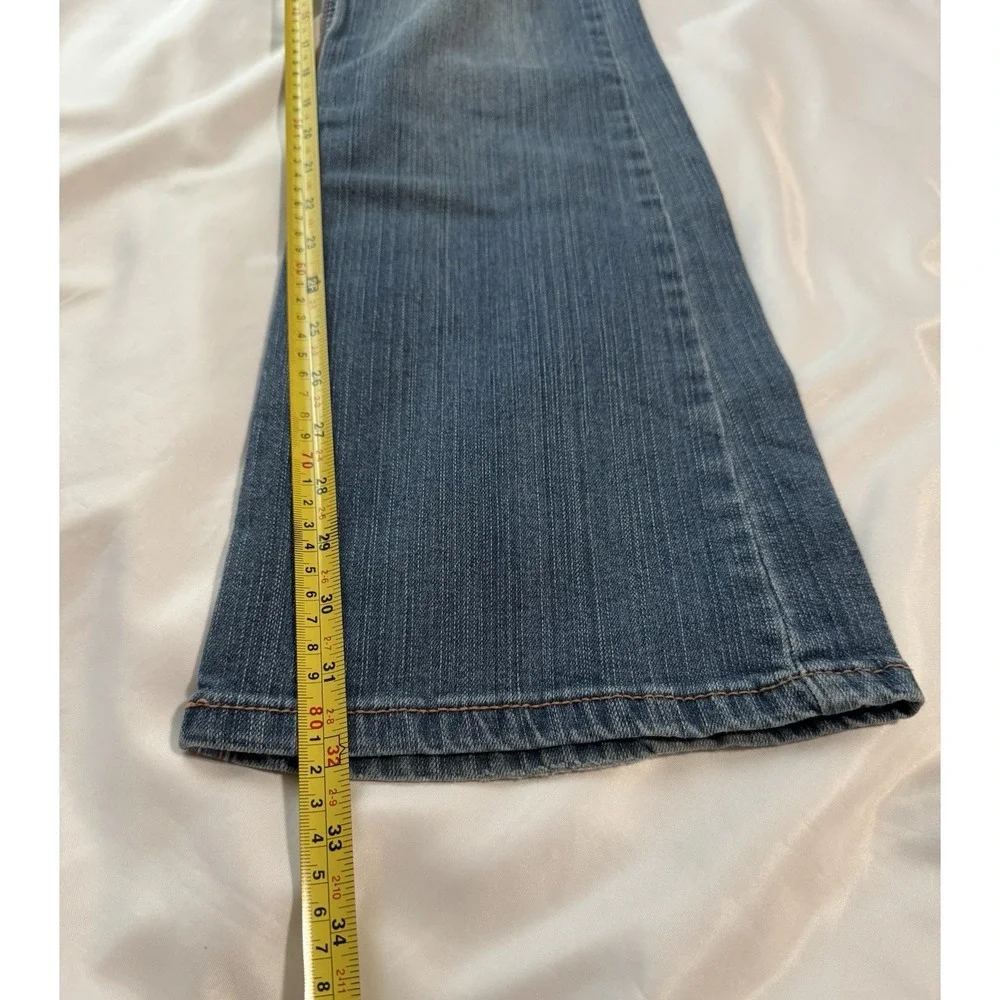 Vanity Jeans Women's *fits 28x32 Tall Blue Y2K Low Rise Flare Hippie Festival - Picture 13 of 14